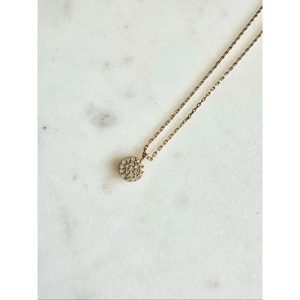Delicate cubic zirconia gold color pendant necklace